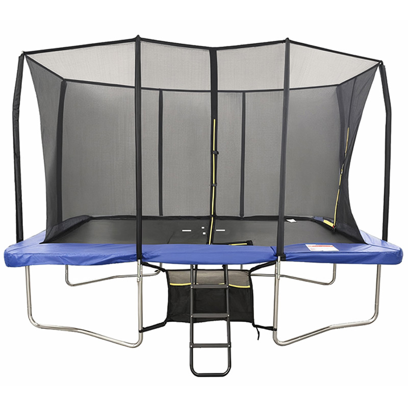 Mako Max 7x10ft Rectangular Trampoline with Safety Enclosure Blue - Free Ladder & Shoe Tidy - Image 2