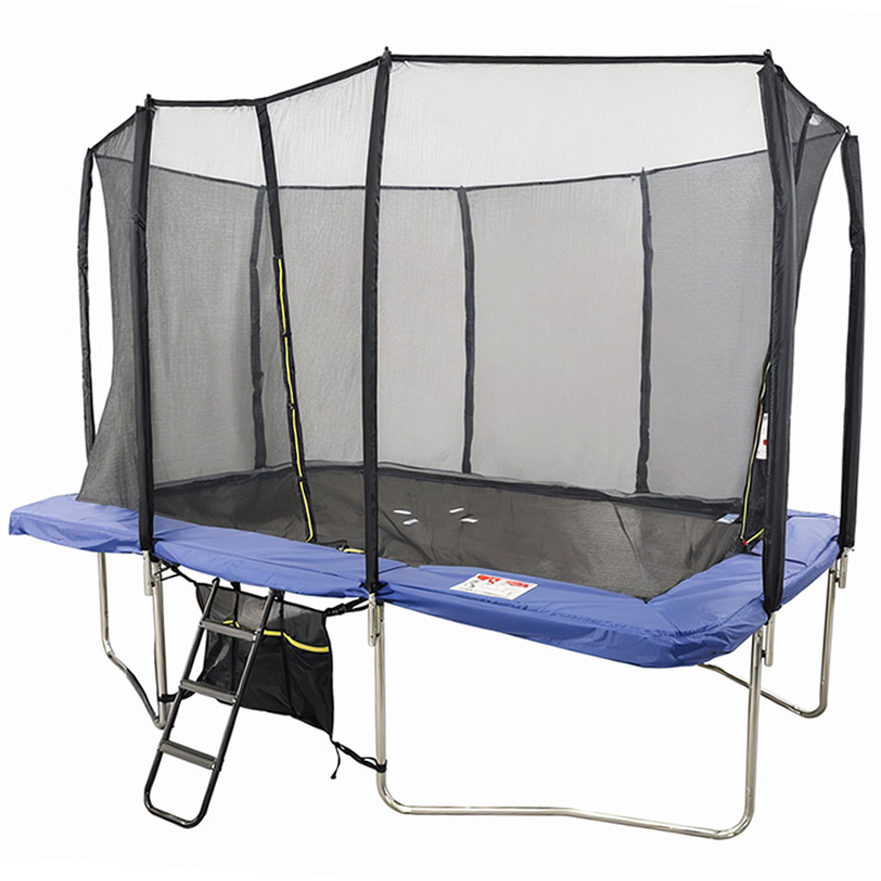 Mako Max 7x10ft Rectangular Trampoline with Safety Enclosure Blue - Free Ladder & Shoe Tidy - Image 3