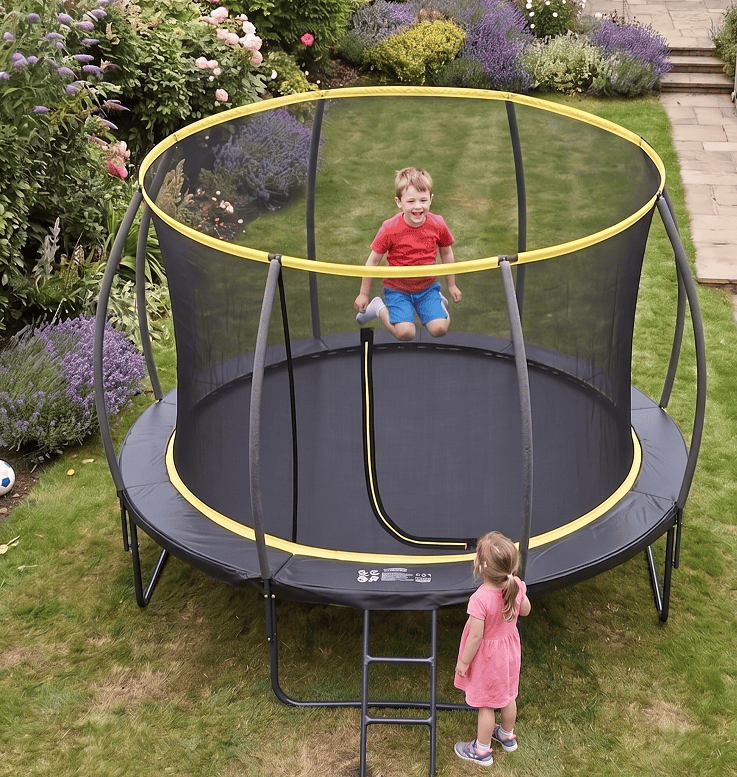 Mako Orbit 12ft Powder Coated Trampoline with Safety Enclosure Free Ladder Cover & Anchor Kit - Image 6
