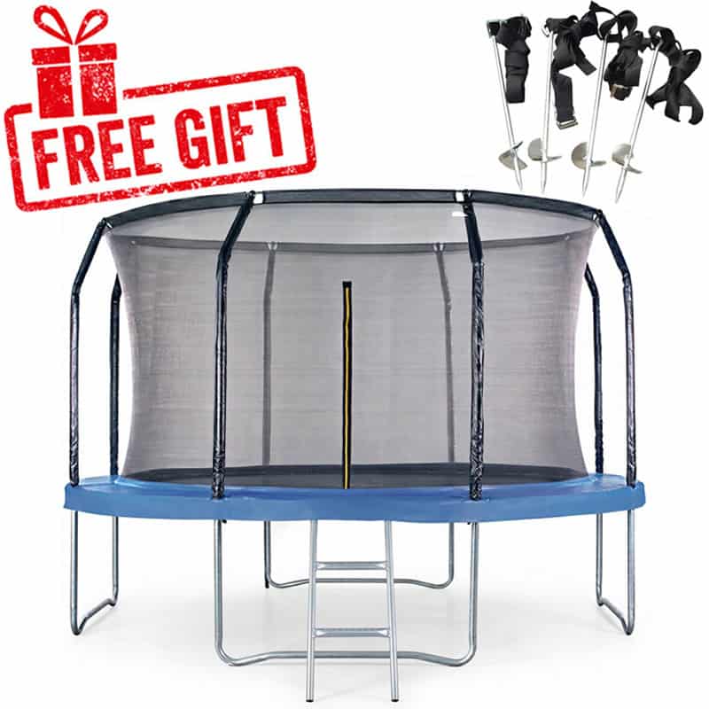 Mako Max 12ft Trampoline with Safety Enclosure - Free Ladder & Anchor Kit