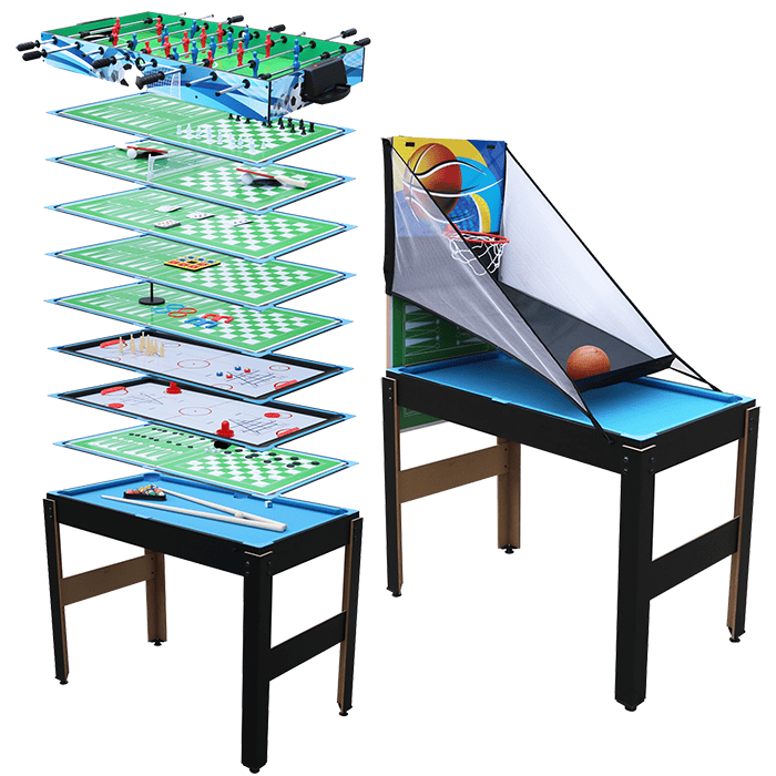 Mako Multi Play 14 in 1 Multi Games Table with Pool Table Football & Table Tennis - Image 2