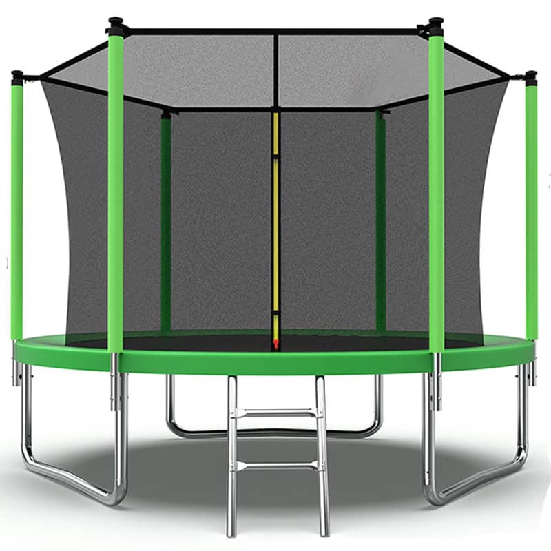 Mako 8ft Trampoline with Safety Enclosure Basketball Hoop and Ladder - Image 2