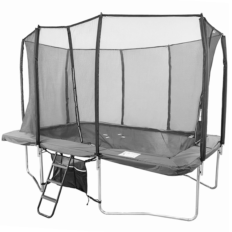 Maxo Max 8x12ft Rectangular Trampoline with Safety Enclosure Grey – Free Ladder & Shoe Tidy - Image 3