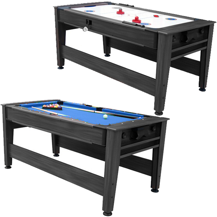 Mako Mania 6ft Pool & Air Hockey Table Black