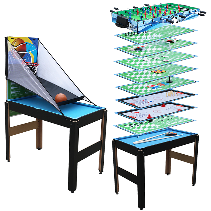 Mako Multi Play 14 in 1 Multi Games Table with Pool Table Football & Table Tennis