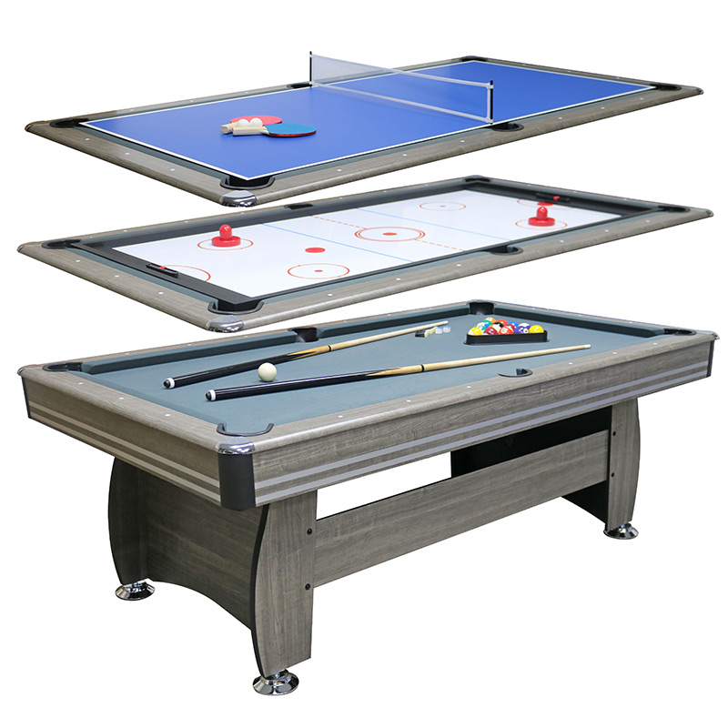 Mako 7ft Play Time 3 in 1 Games Table with Wood Grain Veneer Finish - Image 2