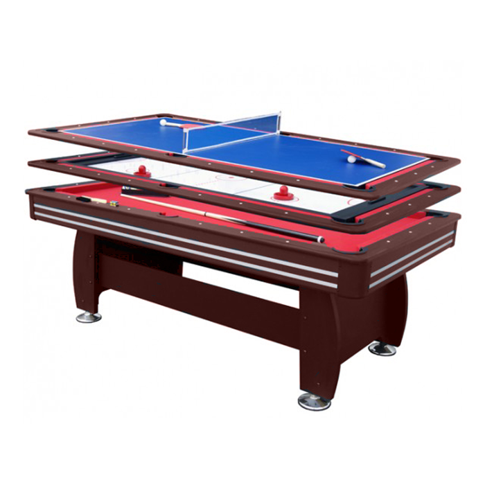Mako 7ft Play Time 3 in 1 Games Table with Wood Grain Veneer Finish