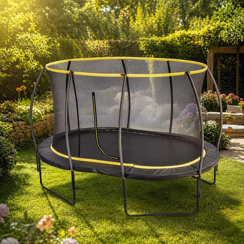 Mako Air Orbit 7x10ft Oval Trampoline With Safety Enclosure Free Ladder Cover & Anchor Kit - Image 5