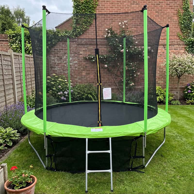 Mako 10ft Trampoline + Safety Enclosure Free Ladder & Shoe Tidy